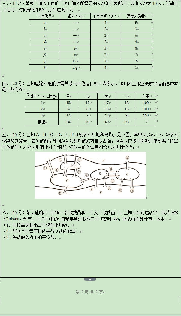 昆明理工大学2019年博士研究生入学考试运筹学真题