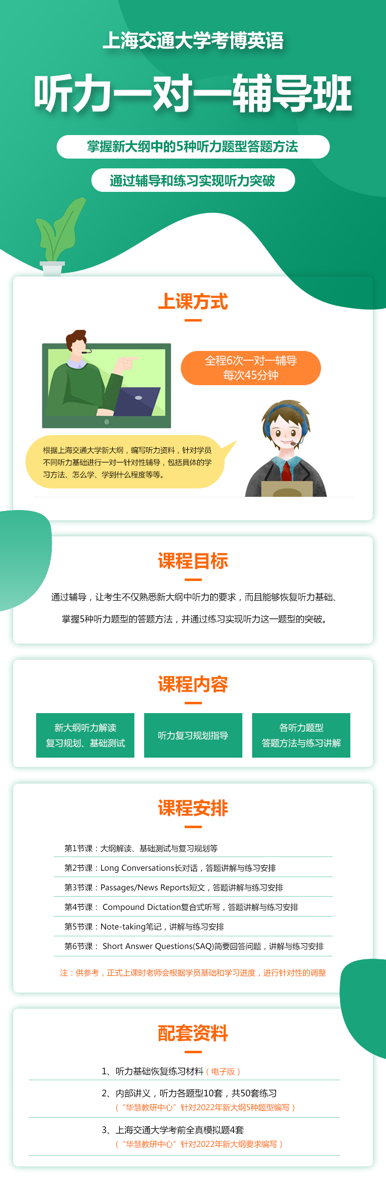 上海交通大学2025年考博英语听力一对一辅导(新大纲听力题型答题法)