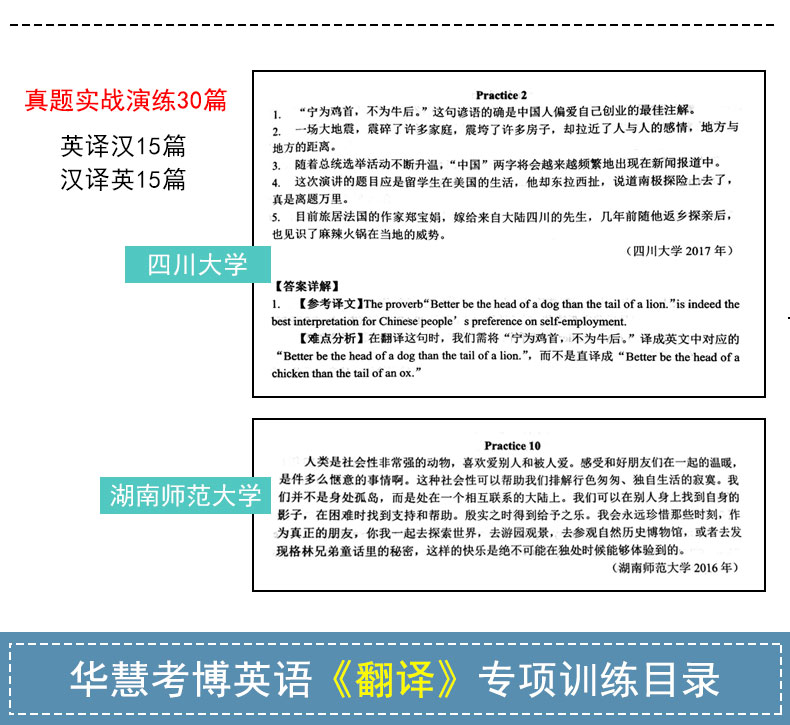 华慧考博英语2023年专项训练-翻译 英译汉汉译英+翻译常用词汇+句型